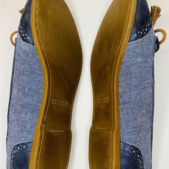 Sperry Top-Sider Women's Harper Oxford Cloth Wedge Pump Navy/midnight size 8 - Picture 6 of 10